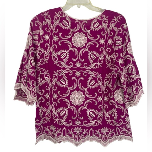 Solitaire embroidered blouse. Size medium GUC - Picture 3 of 9